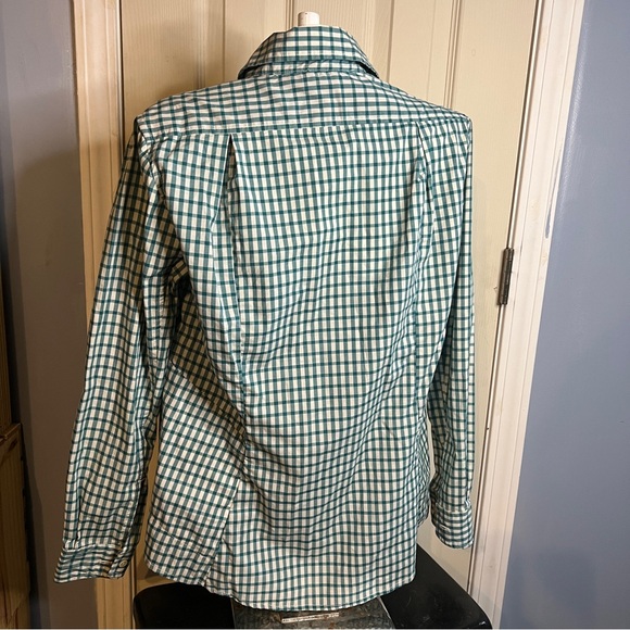 Dolly Varden Button Up Fishing Shirt Women Sz S Long Sleeve Green Check - Picture 6 of 6